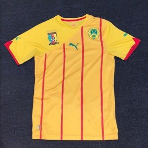 PUMA Yellow Red Cameroun Fecafoot Soccer Jersey